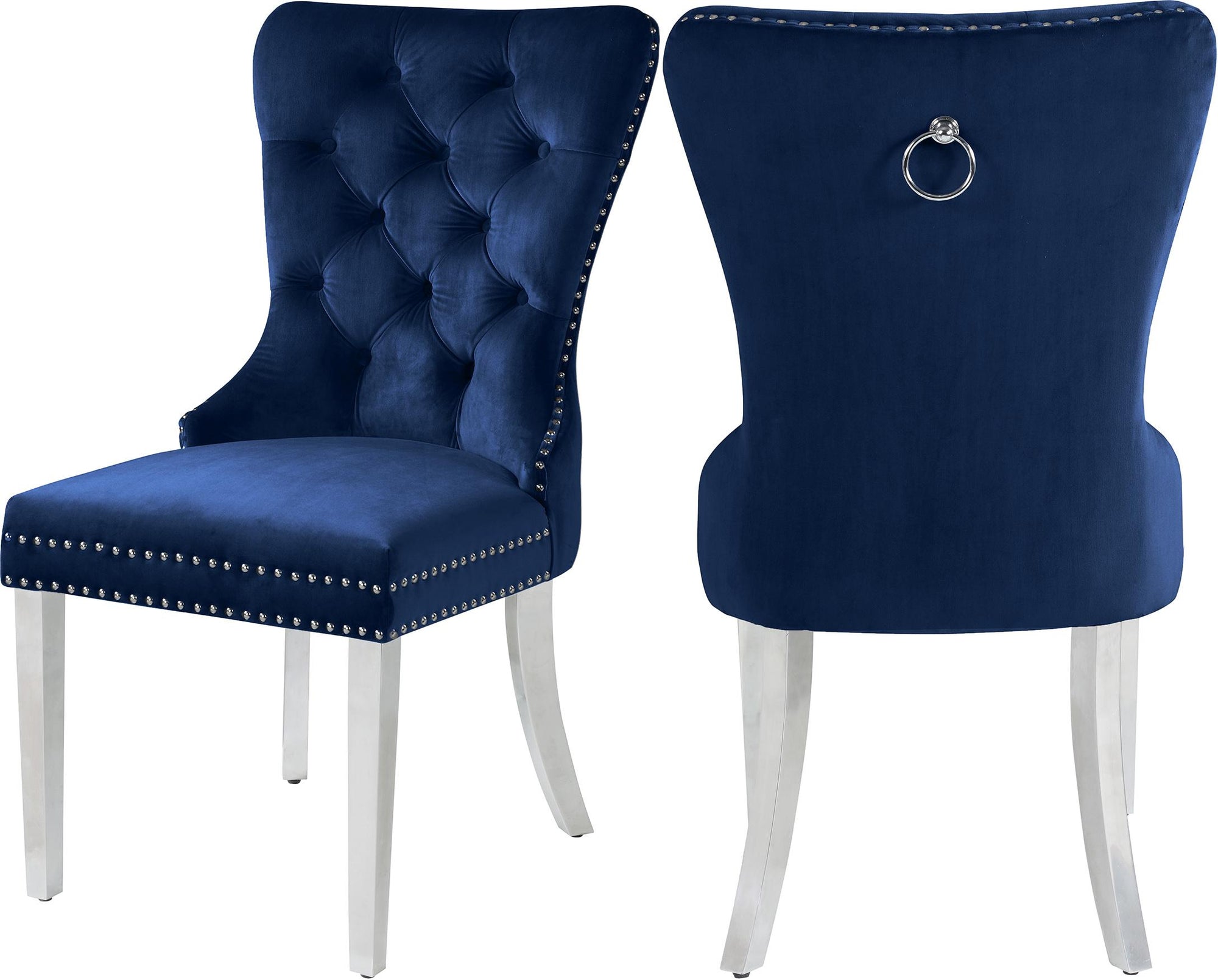 Carmen Navy Velvet Dining Chair