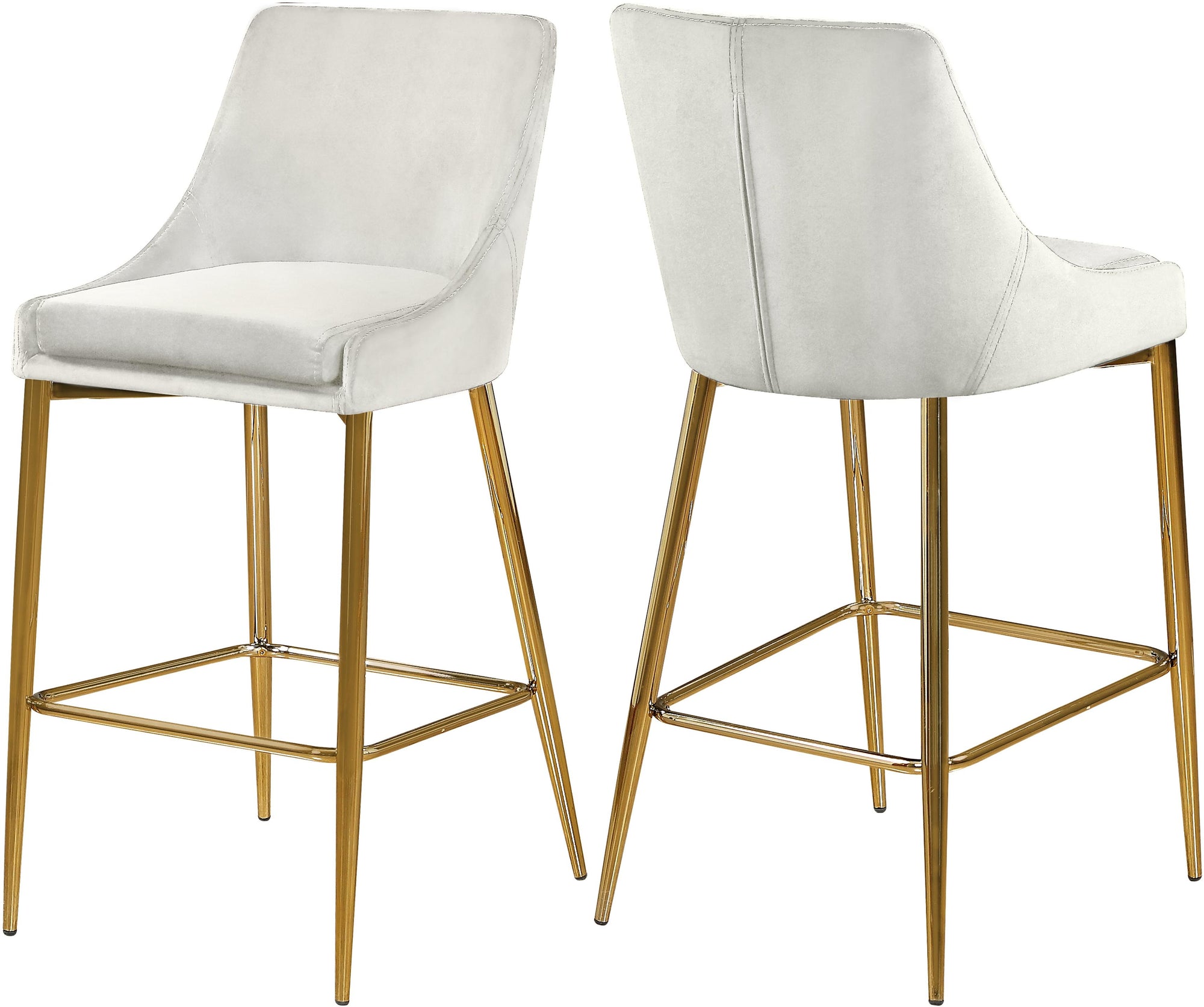 Karina Cream Velvet Stool