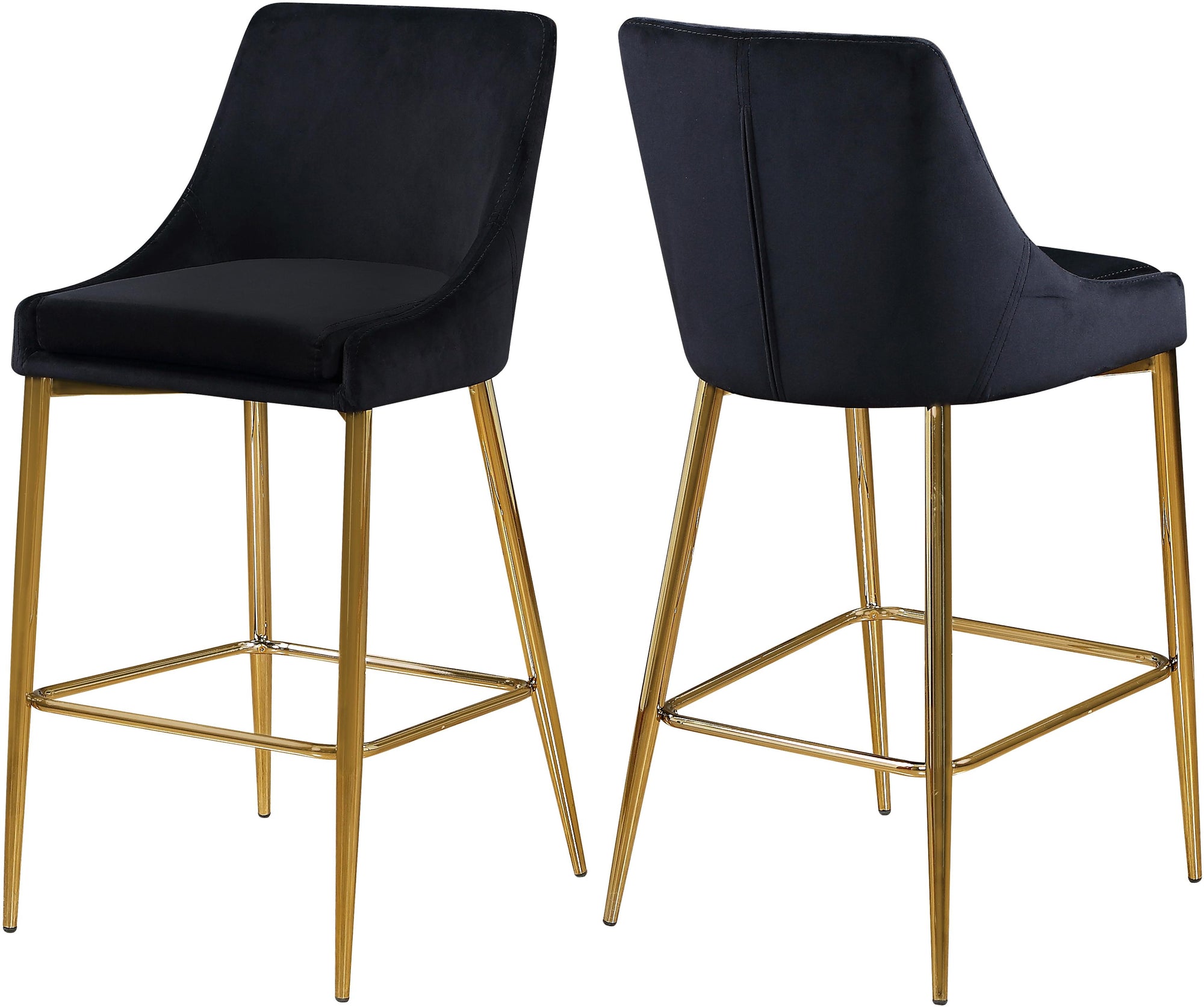 Karina Black Velvet Stool