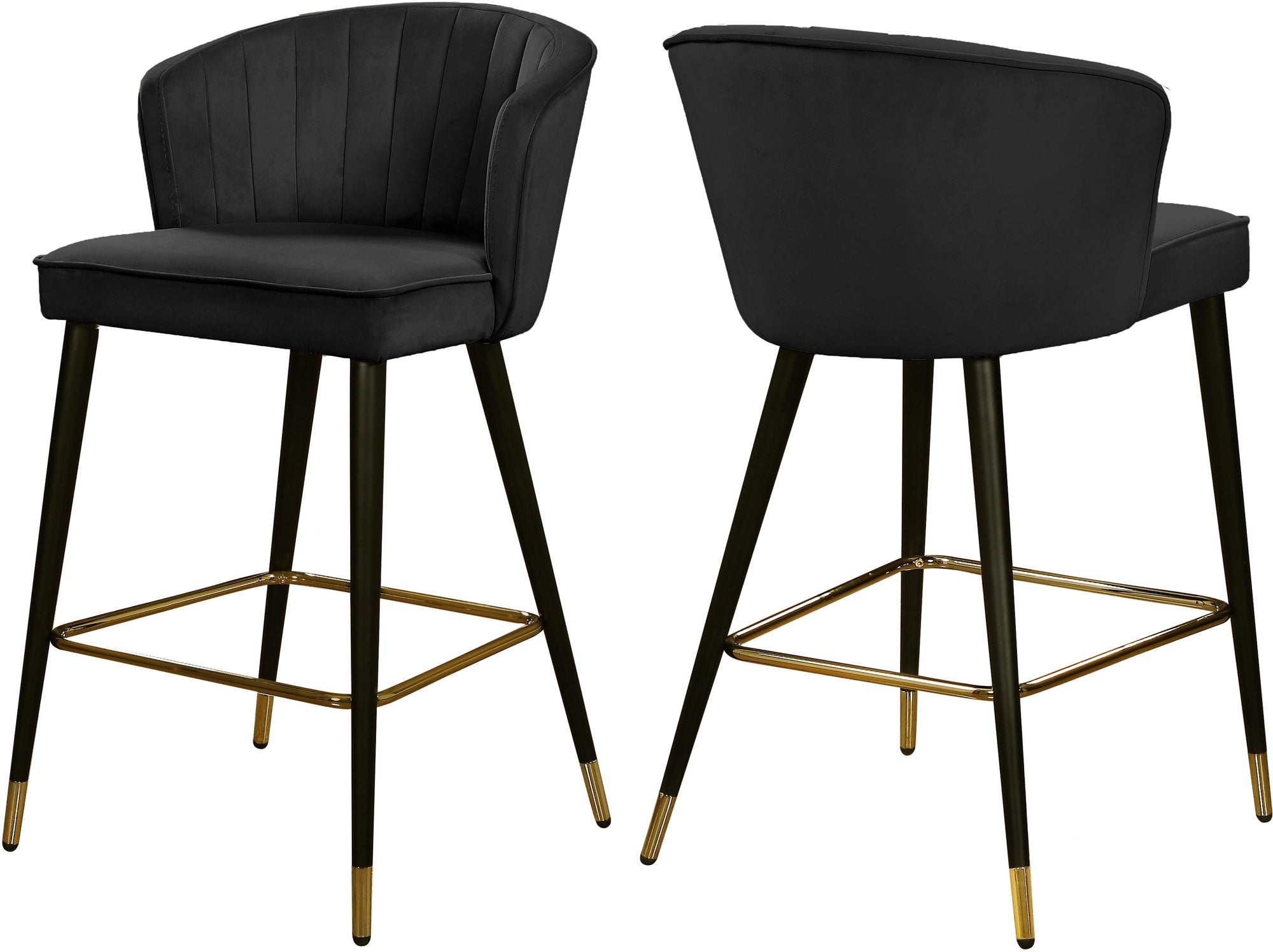 Cassie Black Velvet Stool