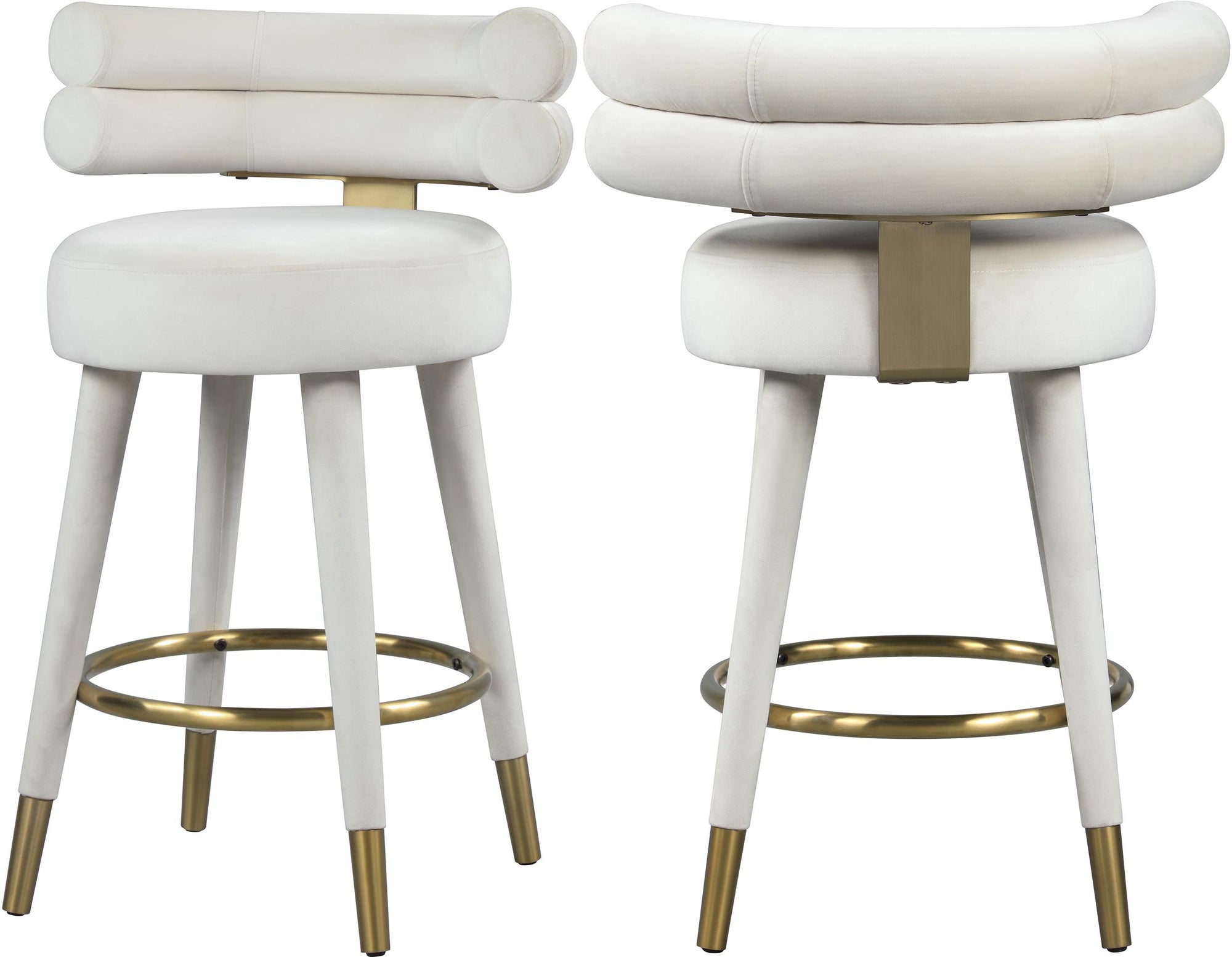 Fitzroy Cream Velvet Counter Stool