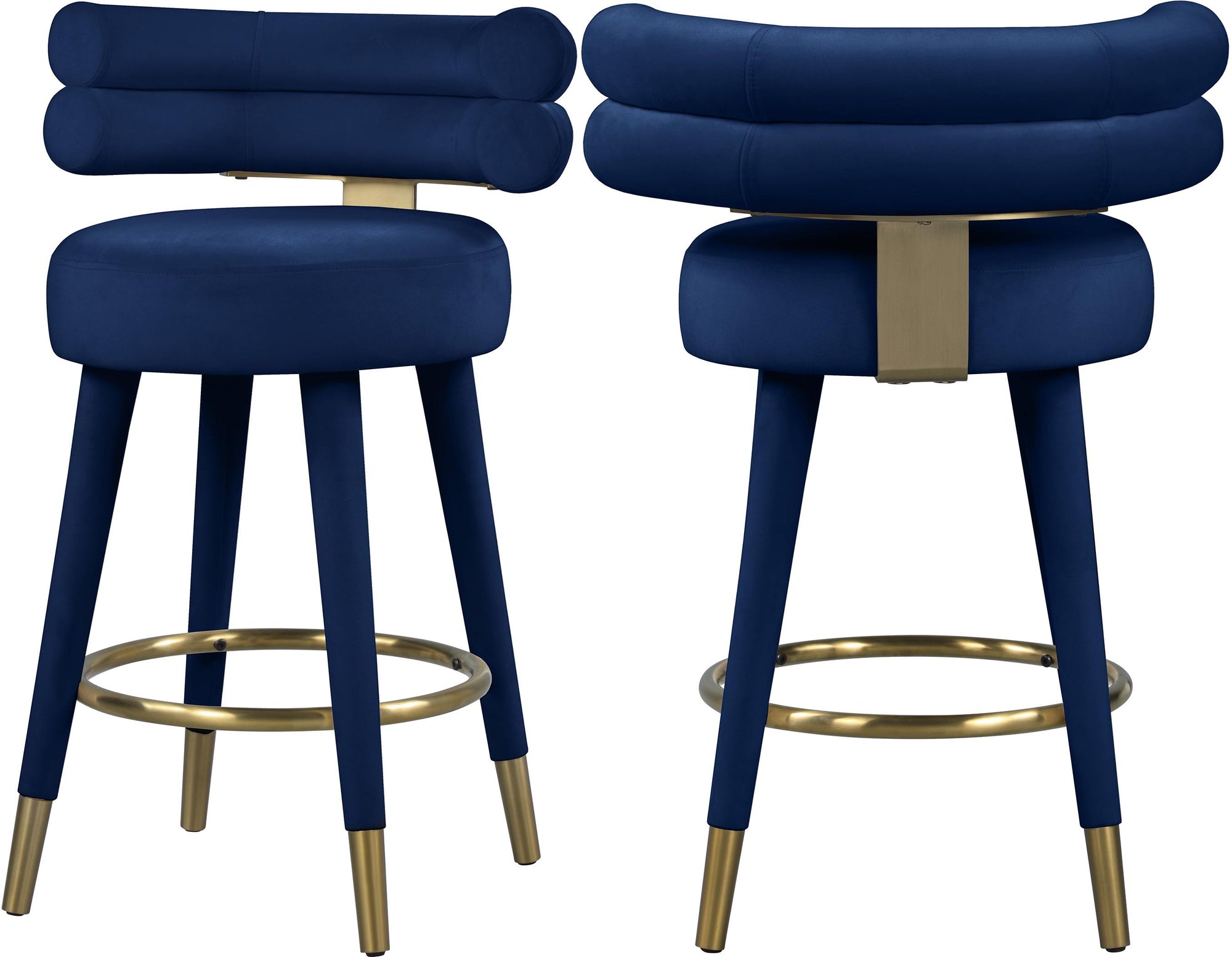 Fitzroy Navy Velvet Counter Stool