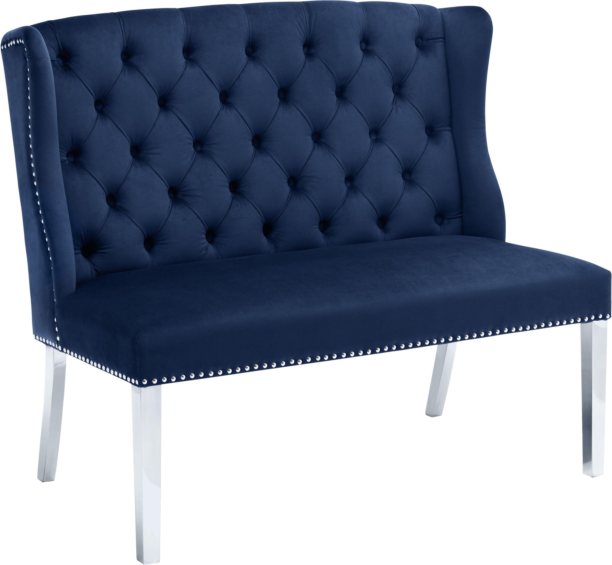 Suri Navy Velvet Settee Bench