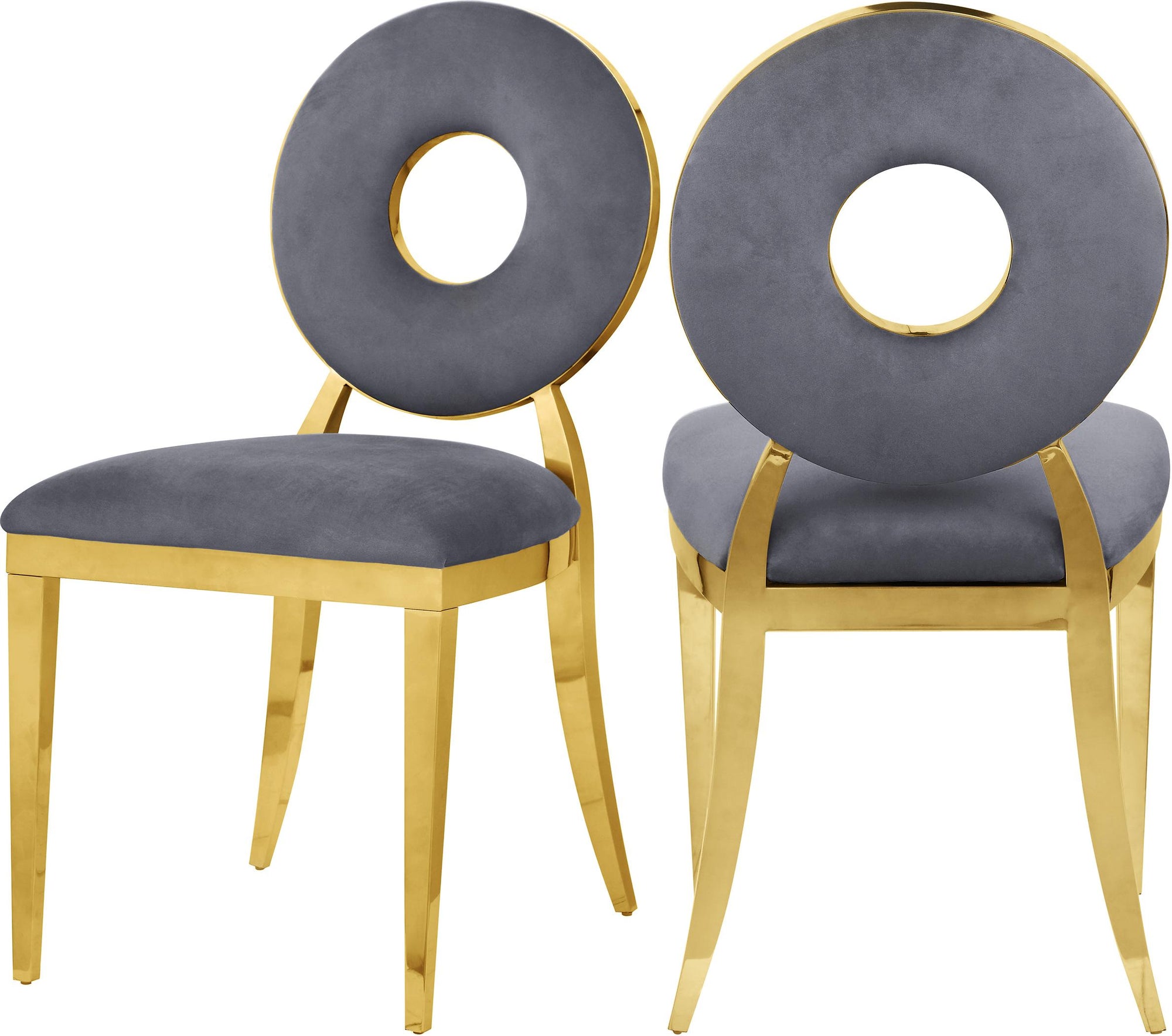 Carousel Grey Velvet Dining Chair