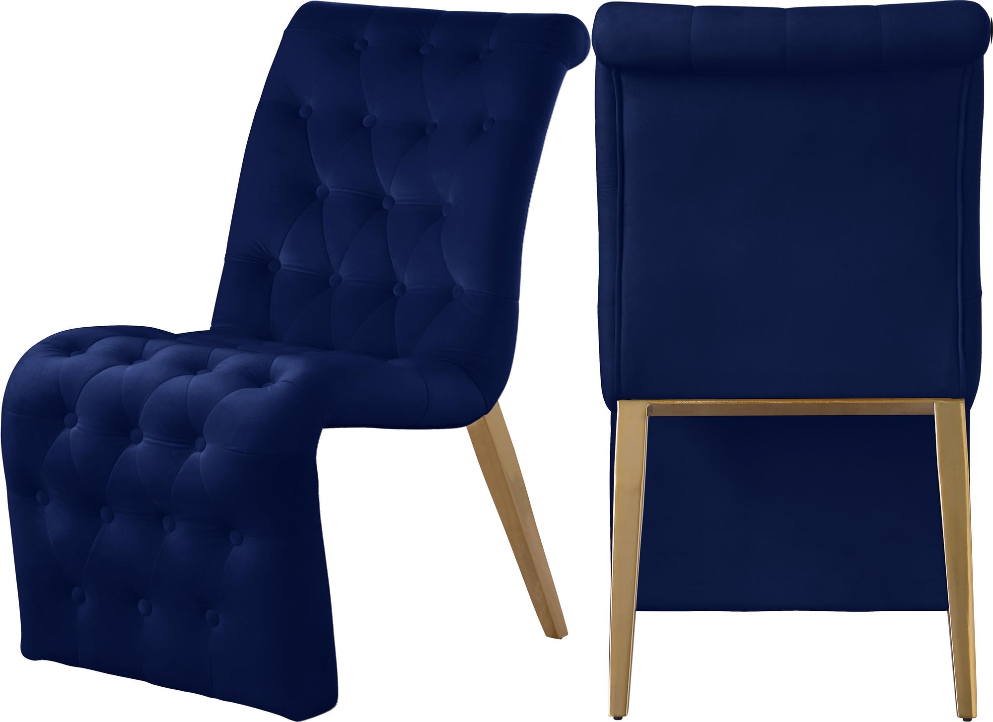 Curve Navy Velvet Dining Chair
