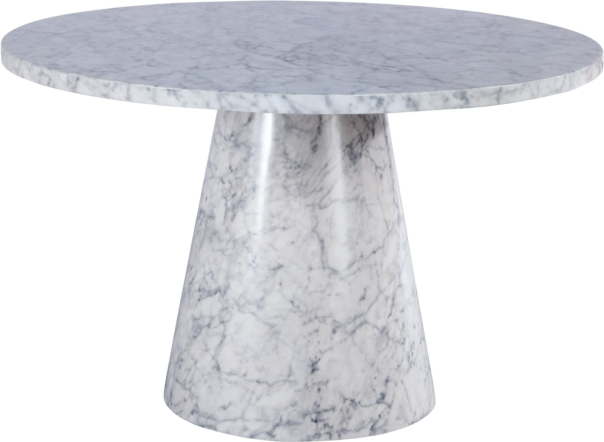 Omni White Faux Marble Dining Table