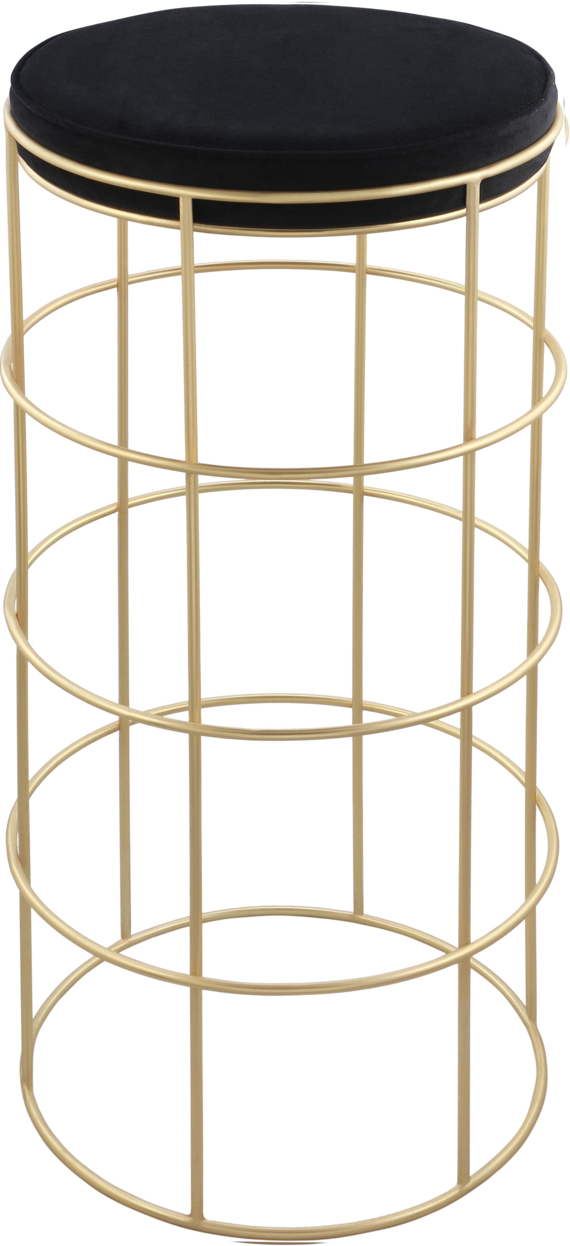 Rebar Black Velvet Bar Stool