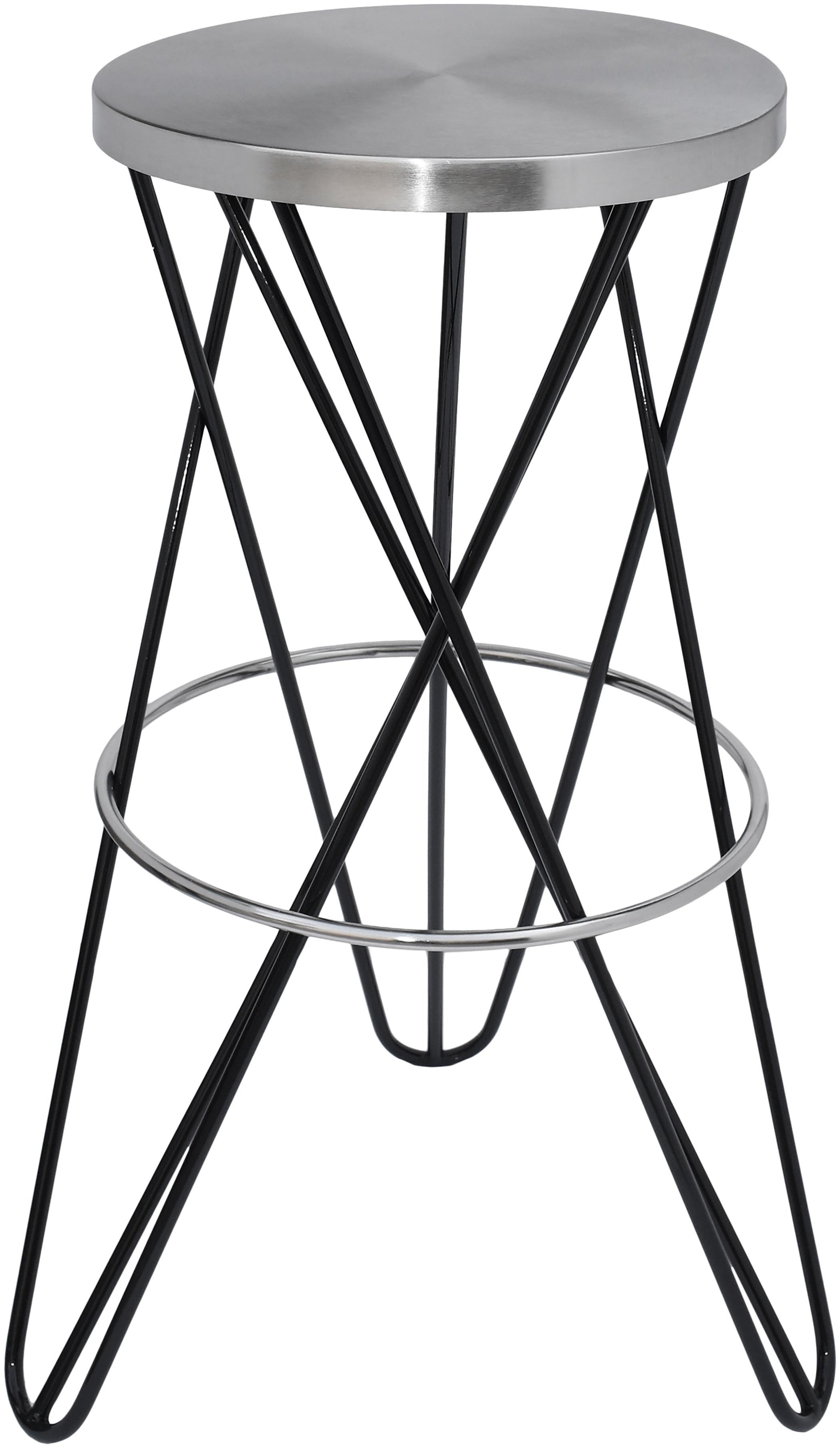 Mercury Black / Silver Bar Stool