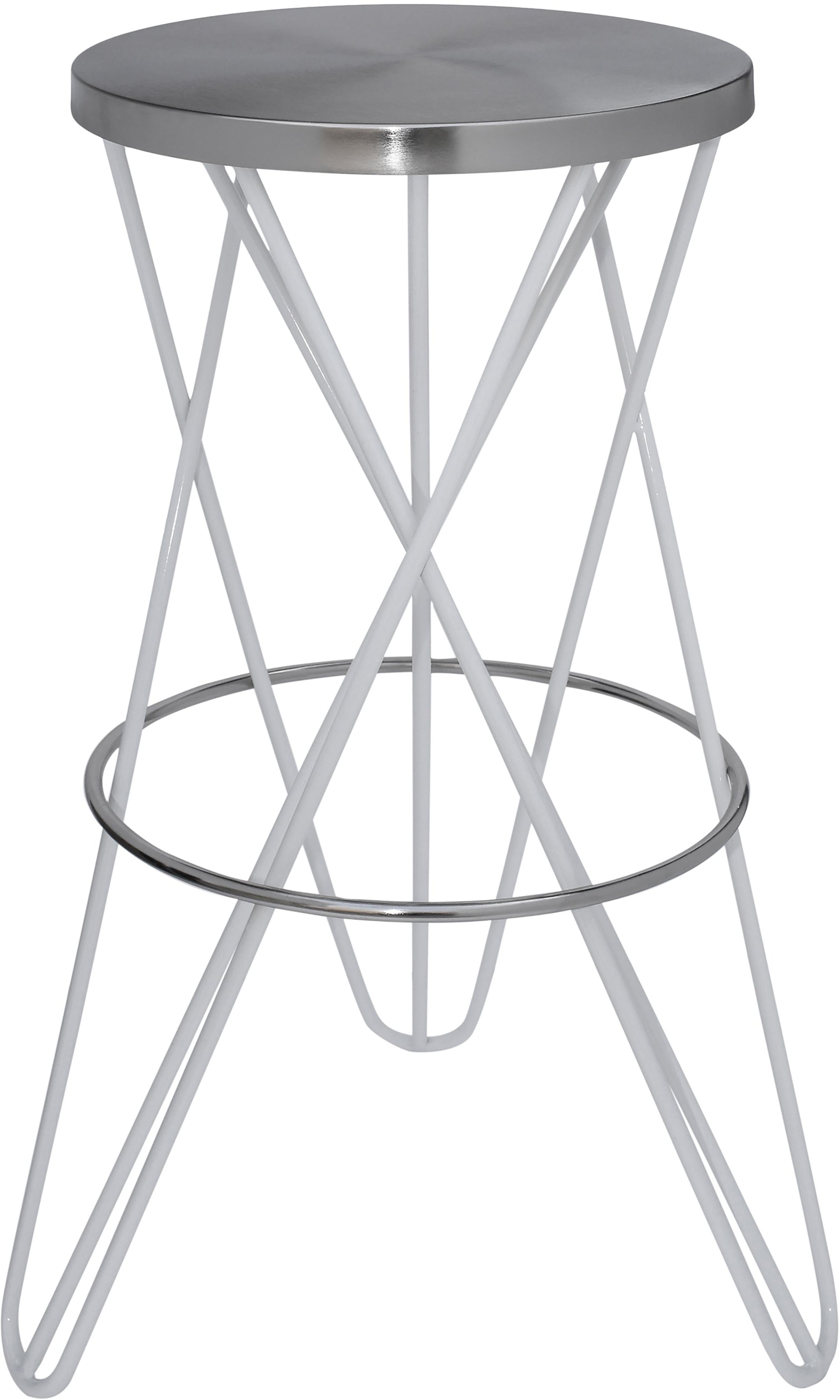 Mercury White / Silver Bar Stool