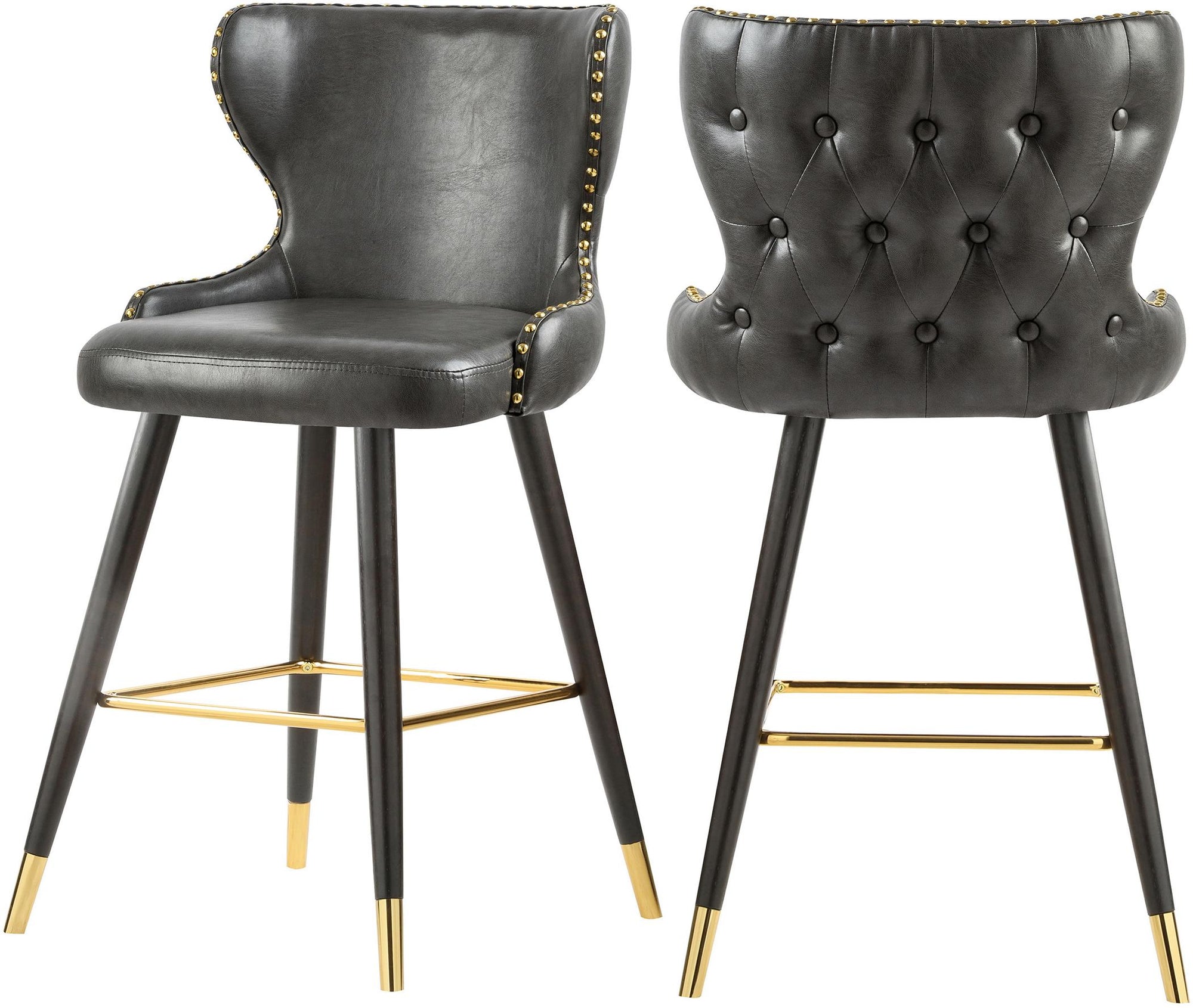 Hendrix Grey Faux Leather Counter/Bar Stool