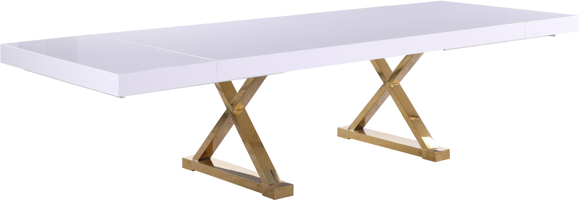 Excel White Lacquer Extendable Dining Table (3 Boxes)