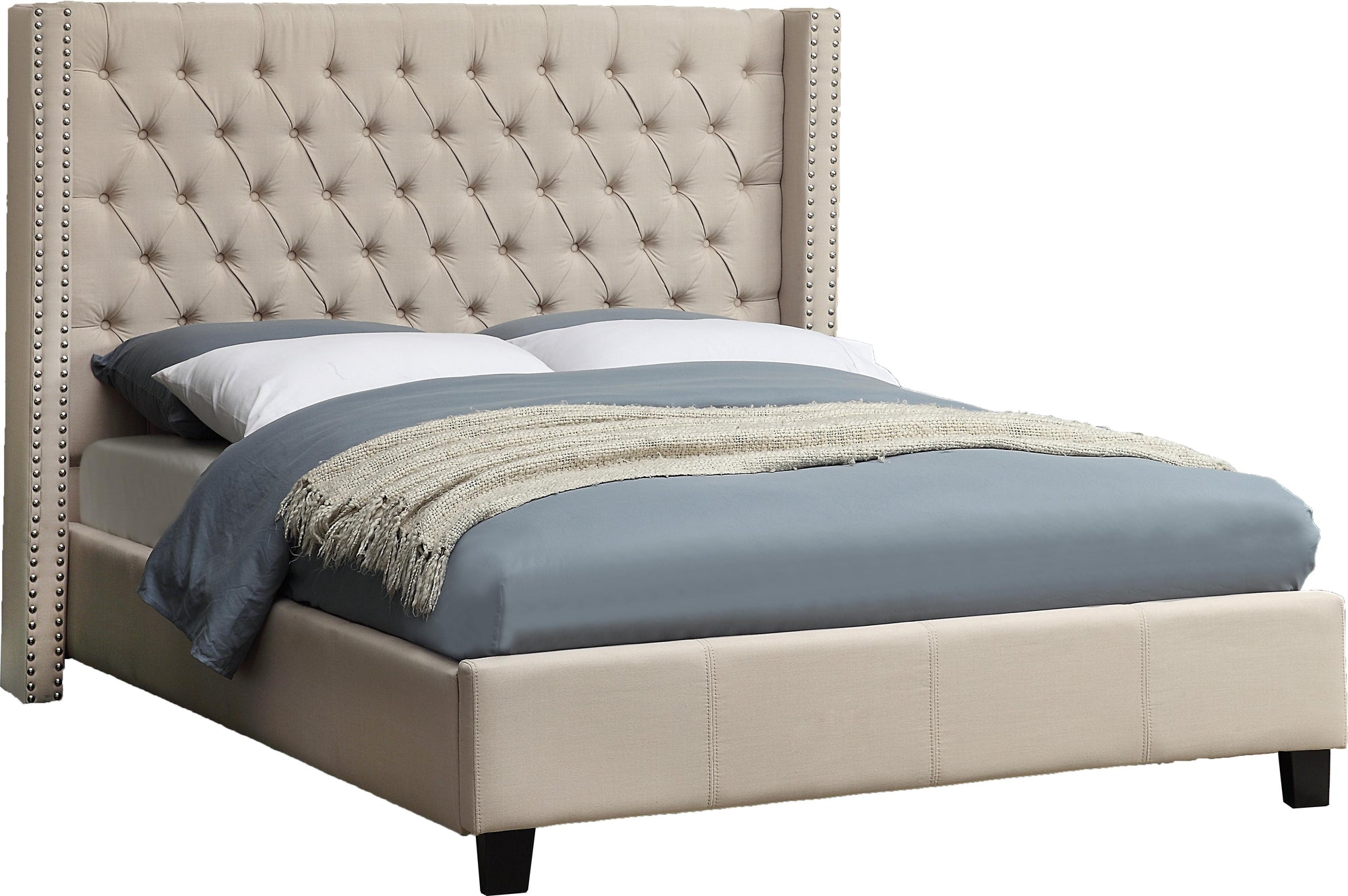 Ashton Beige Linen King Bed