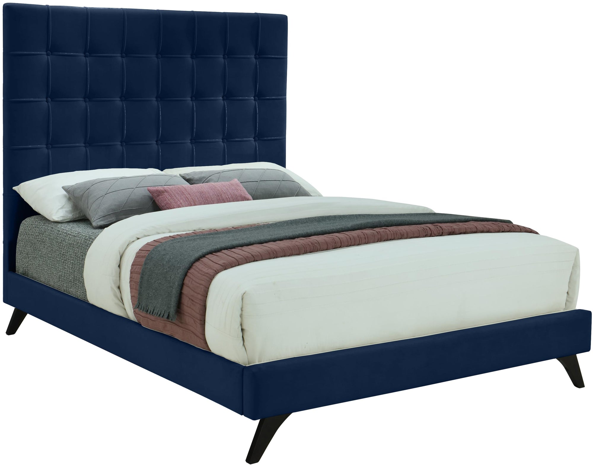 Elly Navy Velvet King Bed