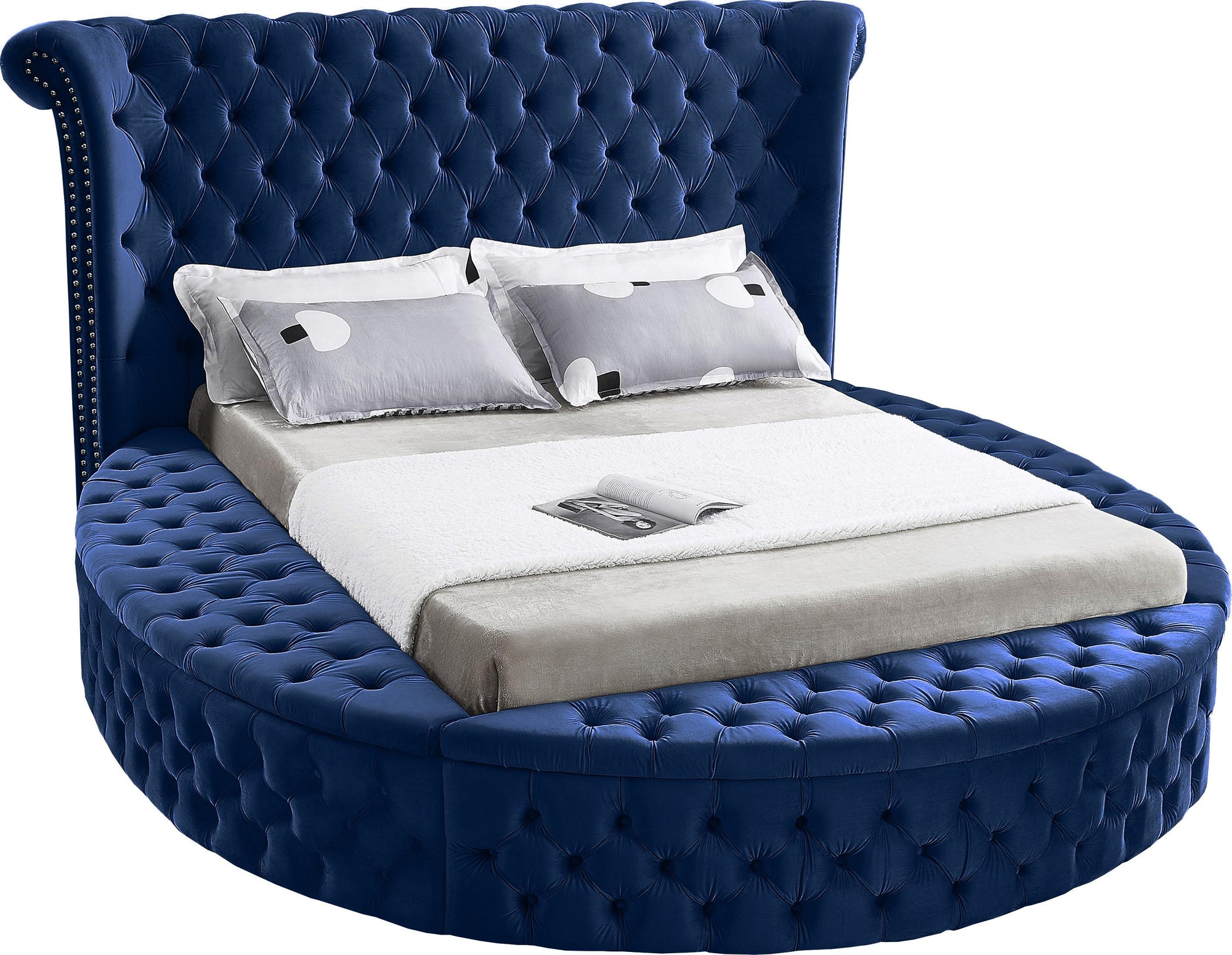 Luxus Navy Velvet Full Bed (3 Boxes)