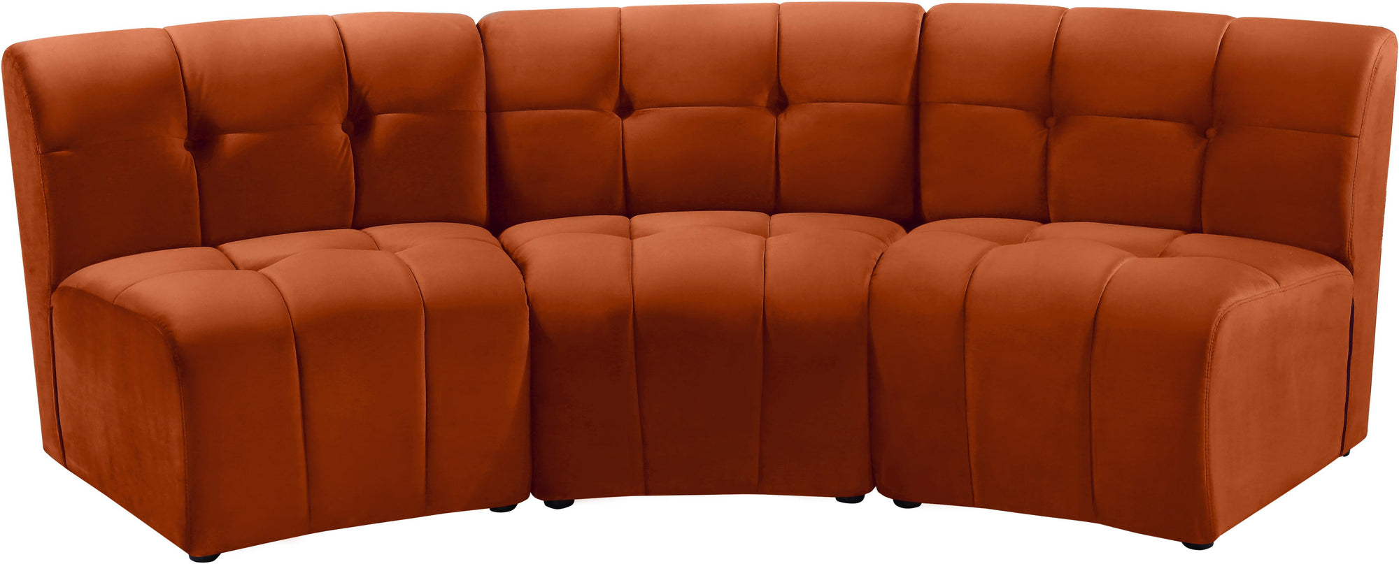 Limitless Cognac Velvet 3pc. Modular Sectional