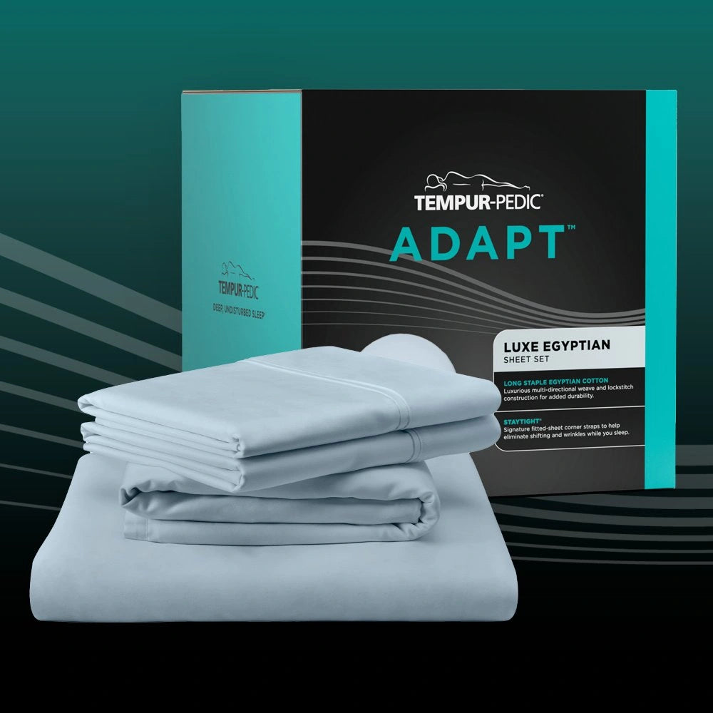 TEMPUR-Adapt Luxe Egyptian Cotton Sheets - Sleepy Blue