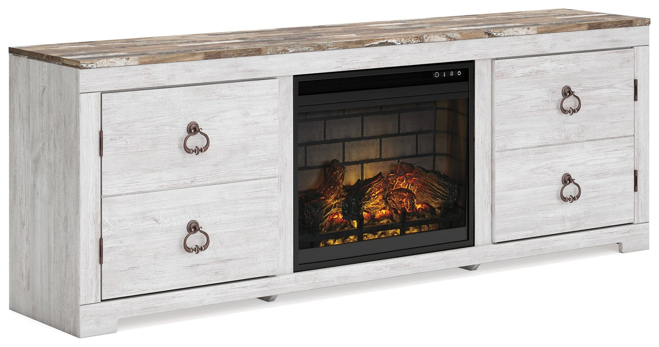 Willowton - 72" TV Stand With Fireplace Insert