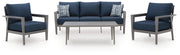 Gali Outdoor Sofa/Chairs/Table Set (Set of 4)