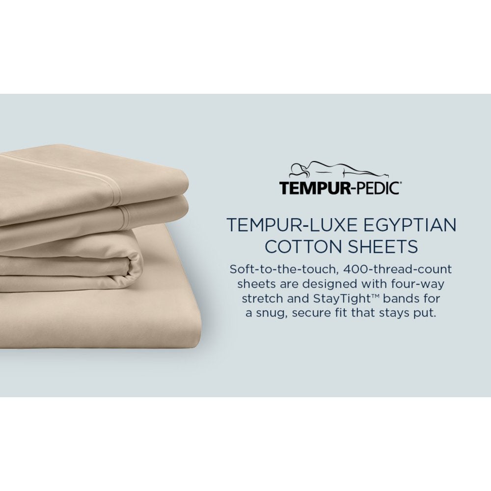TEMPUR Luxe Egyptian Cotton Sheet Set Silver Mist