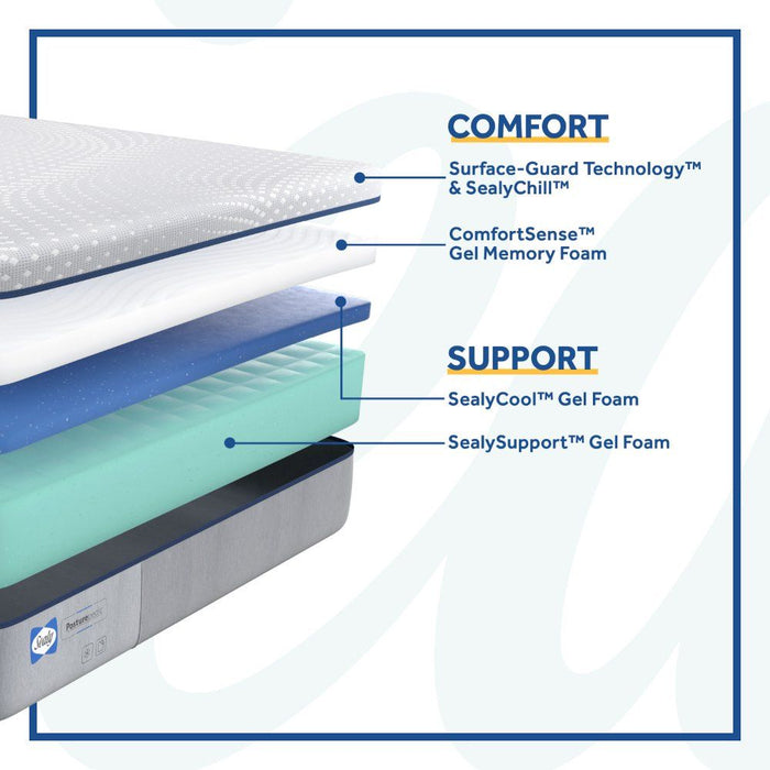 Posturepedic -12" Lacey Firm Foam Mattress - Split King / California King