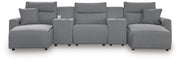 Modmax II Reclining Sectional with Double Chaise and Consoles