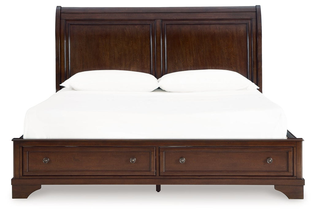 Trellington - Brown - Queen Sleigh Storage Bed