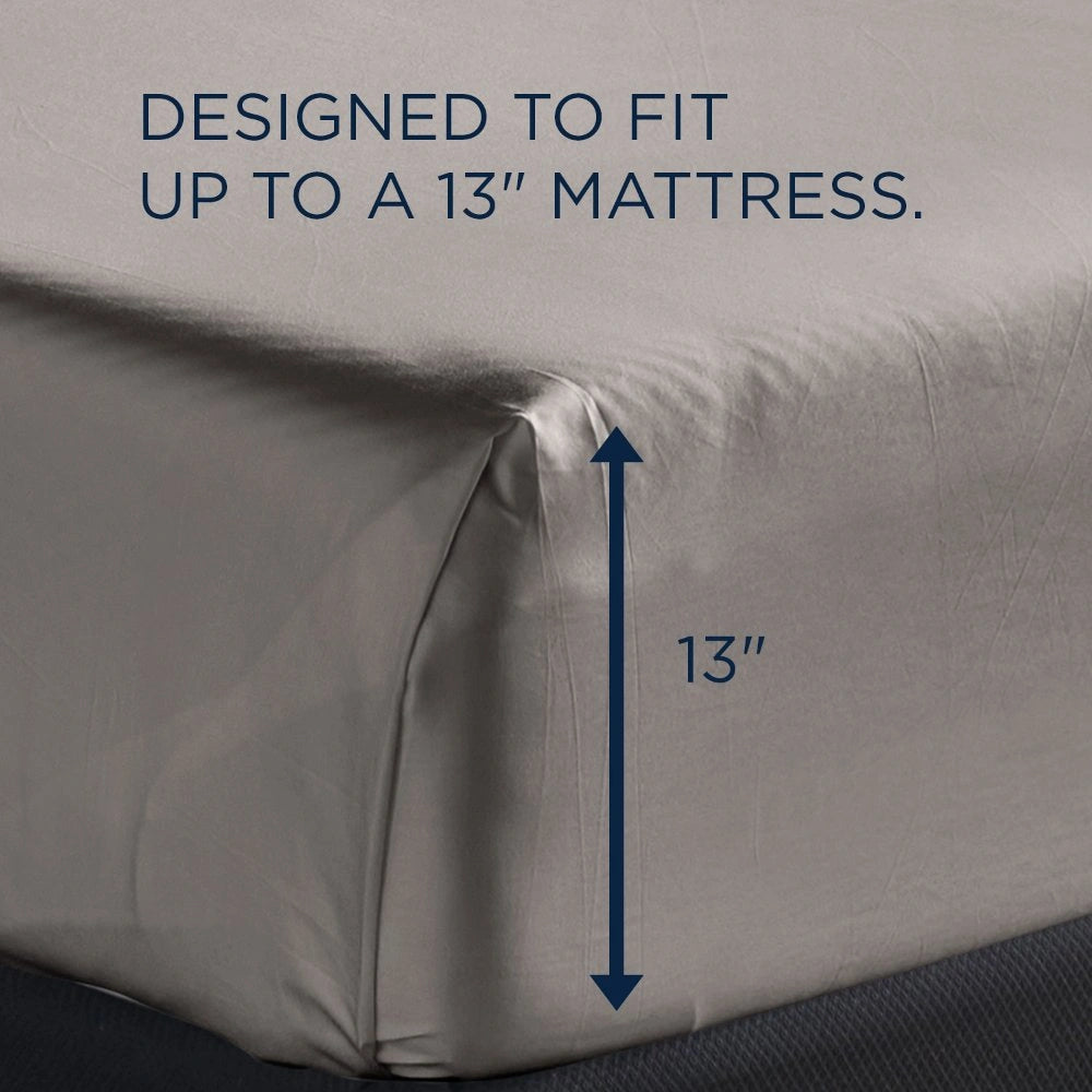 TEMPUR Luxe Egyptian Cotton Sheet Set Cool Gray