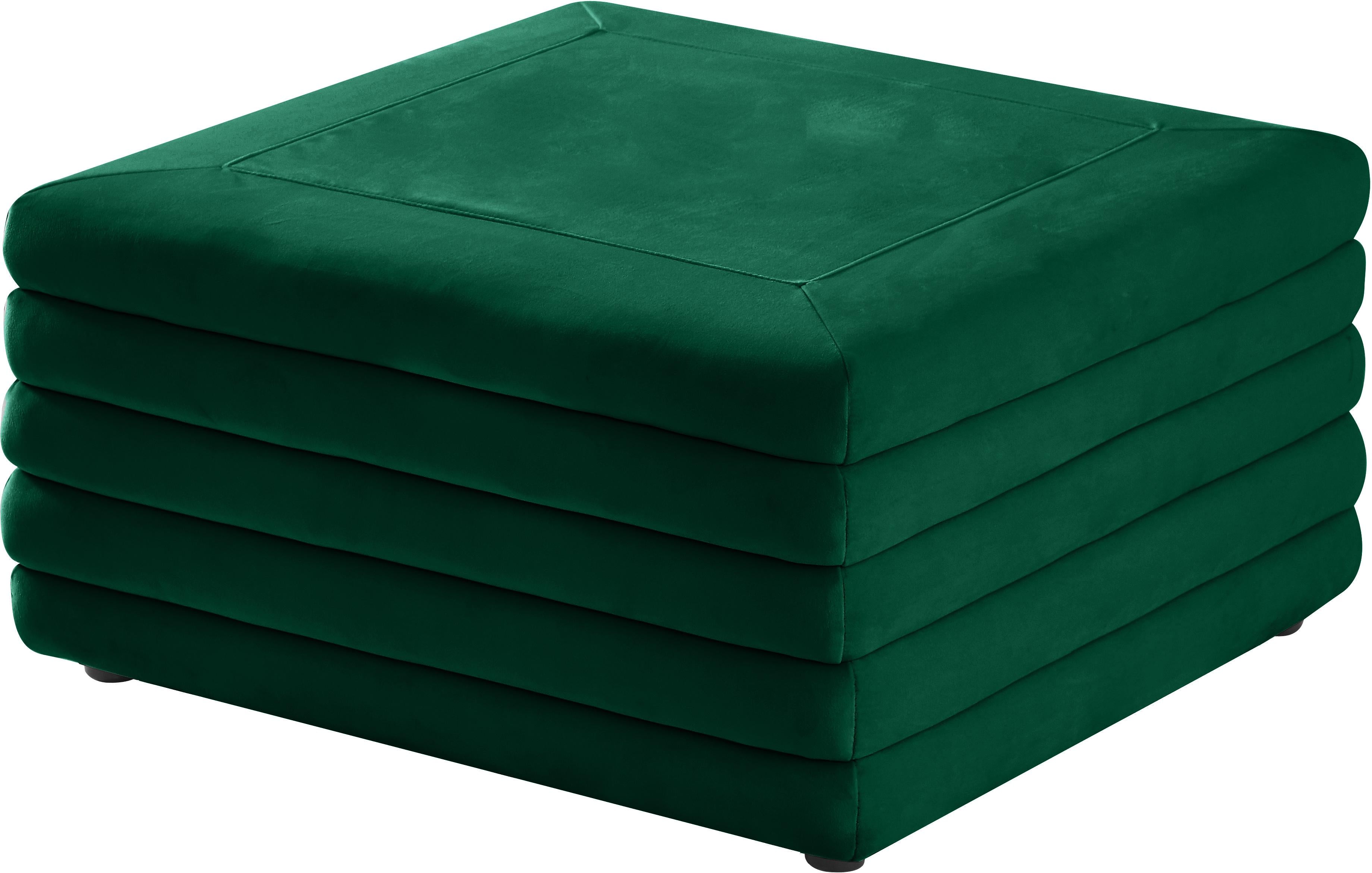Lorenzo Green Velvet Ottoman