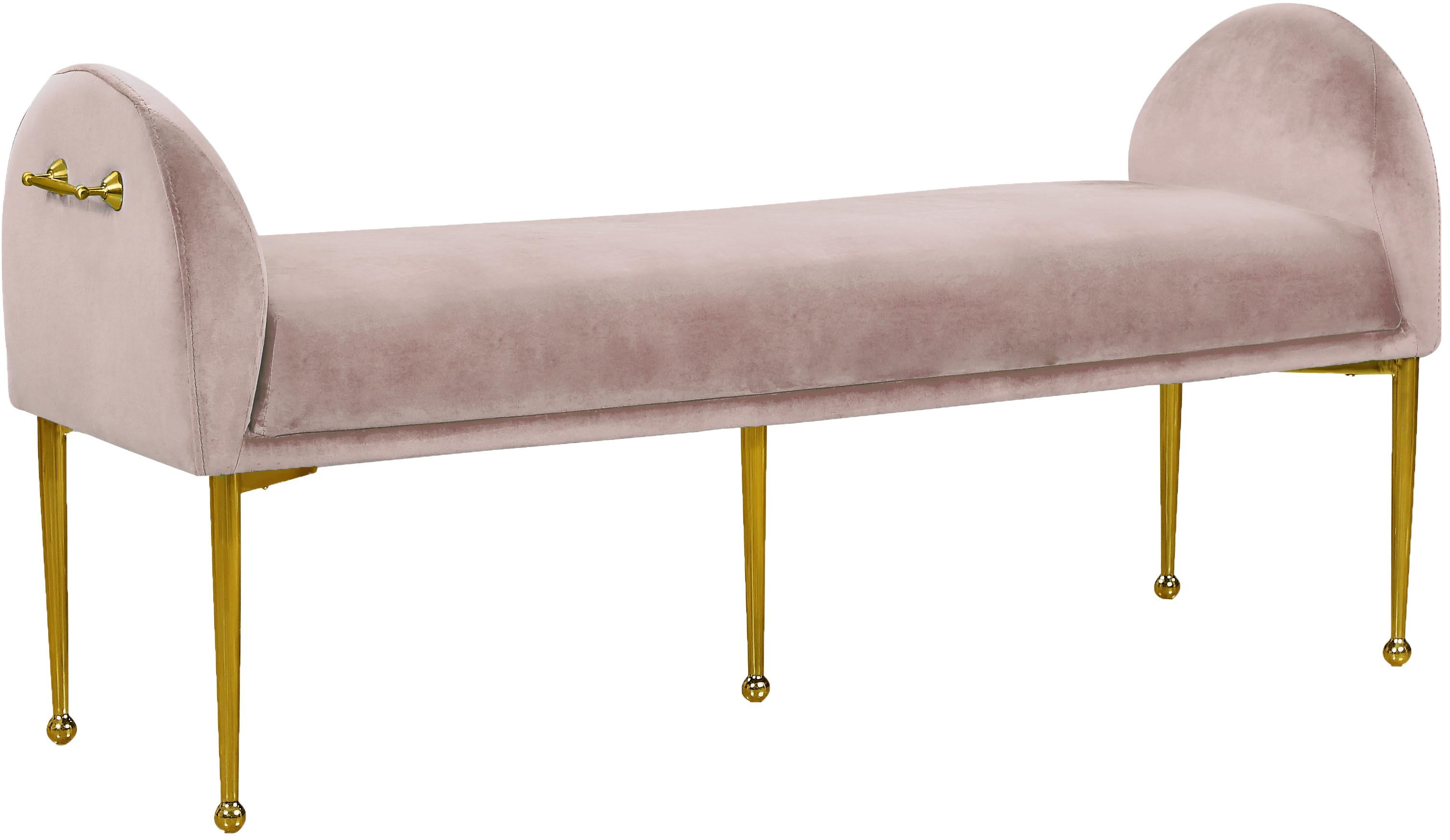 Owen Pink Velvet Bench