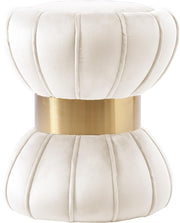 Vino Cream Velvet Ottoman/Stool