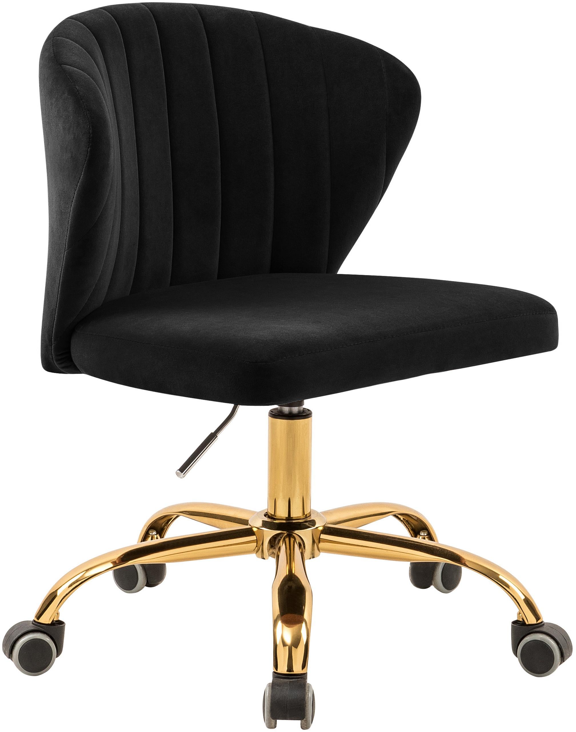 Finley Black Velvet Office Chair