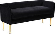 Audrey Black Velvet Bench