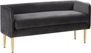 Audrey Grey Velvet Bench