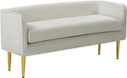 Audrey Cream Velvet Bench