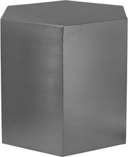 Hexagon Brushed Chrome End Table