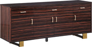 Excel Brown Zebra Wood Veneer Lacquer Sideboard/Buffet