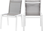 Nizuc Grey Mesh Waterproof Fabric Outdoor Patio Aluminum Mesh Dining Chair