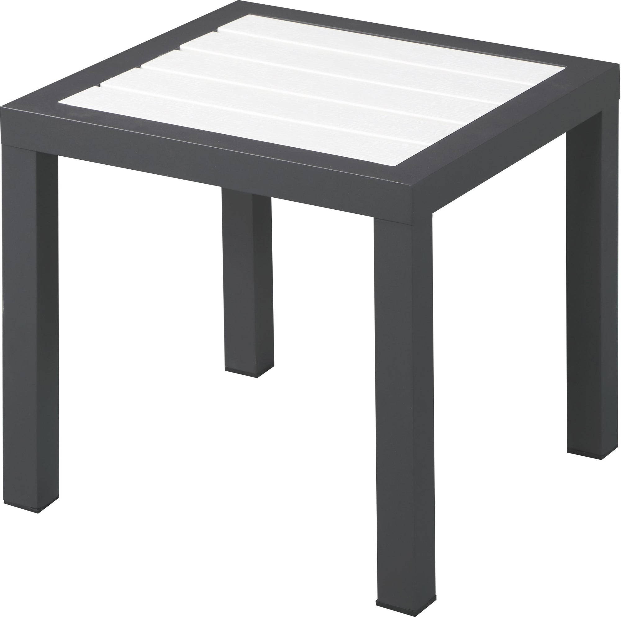 Nizuc White manufactured wood Outdoor Patio Aluminum End Table