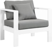 Nizuc Grey Waterproof Fabric Outdoor Patio Aluminum Arm Chair