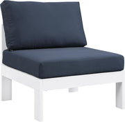 Nizuc Navy Waterproof Fabric Outdoor Patio Aluminum Armless Chair