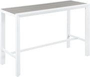 Nizuc Grey manufactured wood Outdoor Patio Aluminum Rectangle Bar Table