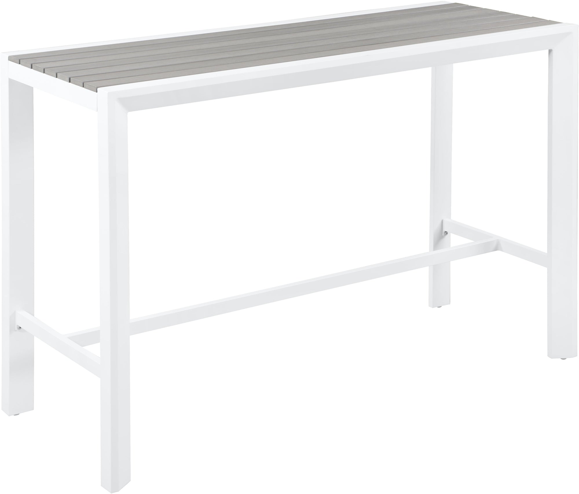 Nizuc Grey manufactured wood Outdoor Patio Aluminum Rectangle Bar Table