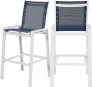 Nizuc Navy Mesh Waterproof Fabric Outdoor Patio Aluminum Mesh Barstool