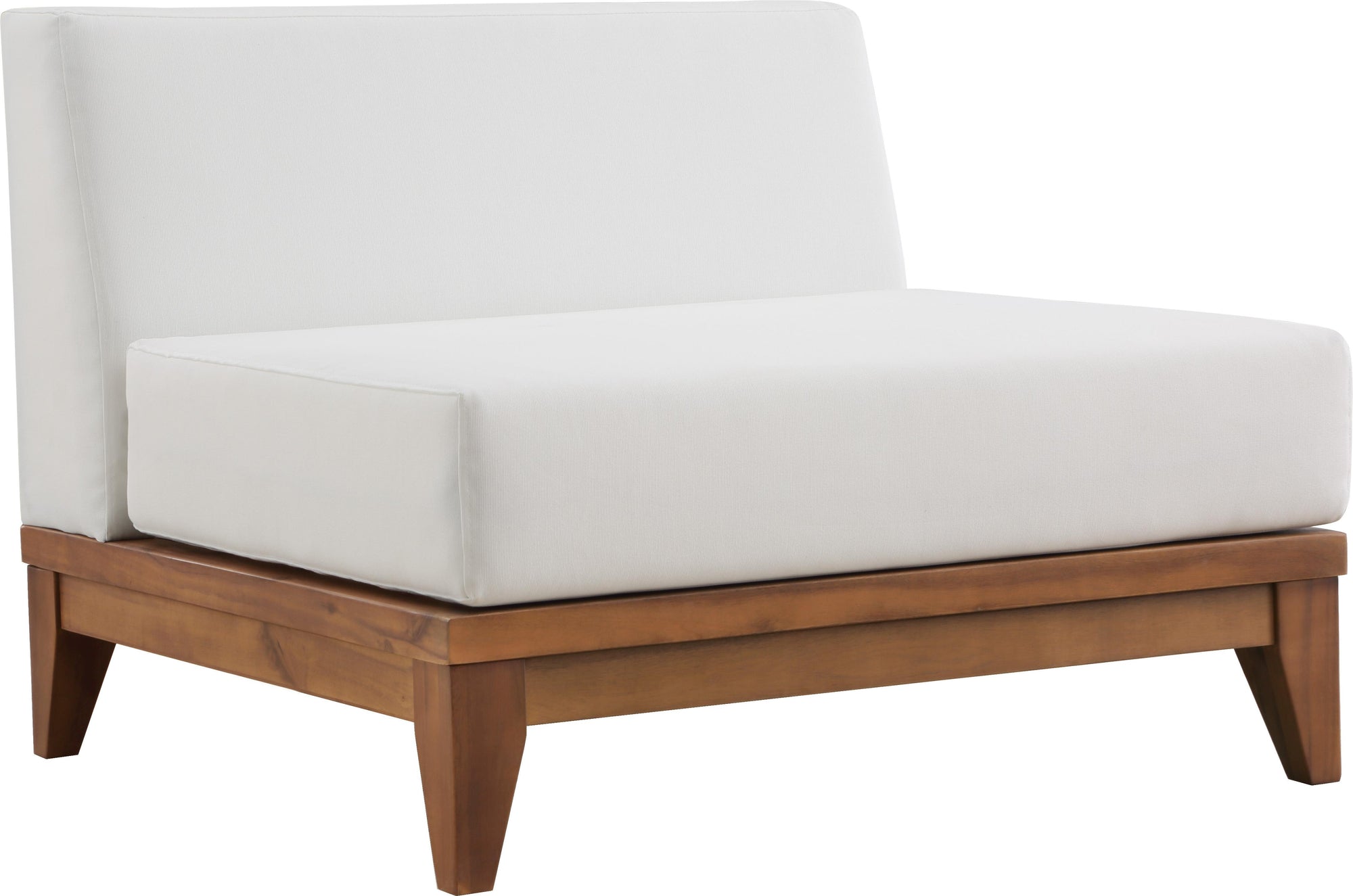 Rio Off White Waterproof Fabric Outdoor Patio Modular Armless Chair