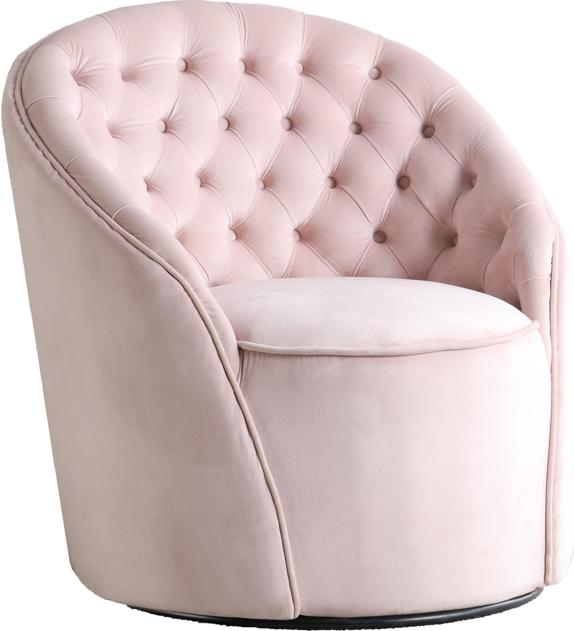 Alessio Pink Velvet Accent Chair