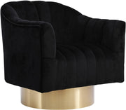 Farrah Black Velvet Accent Chair
