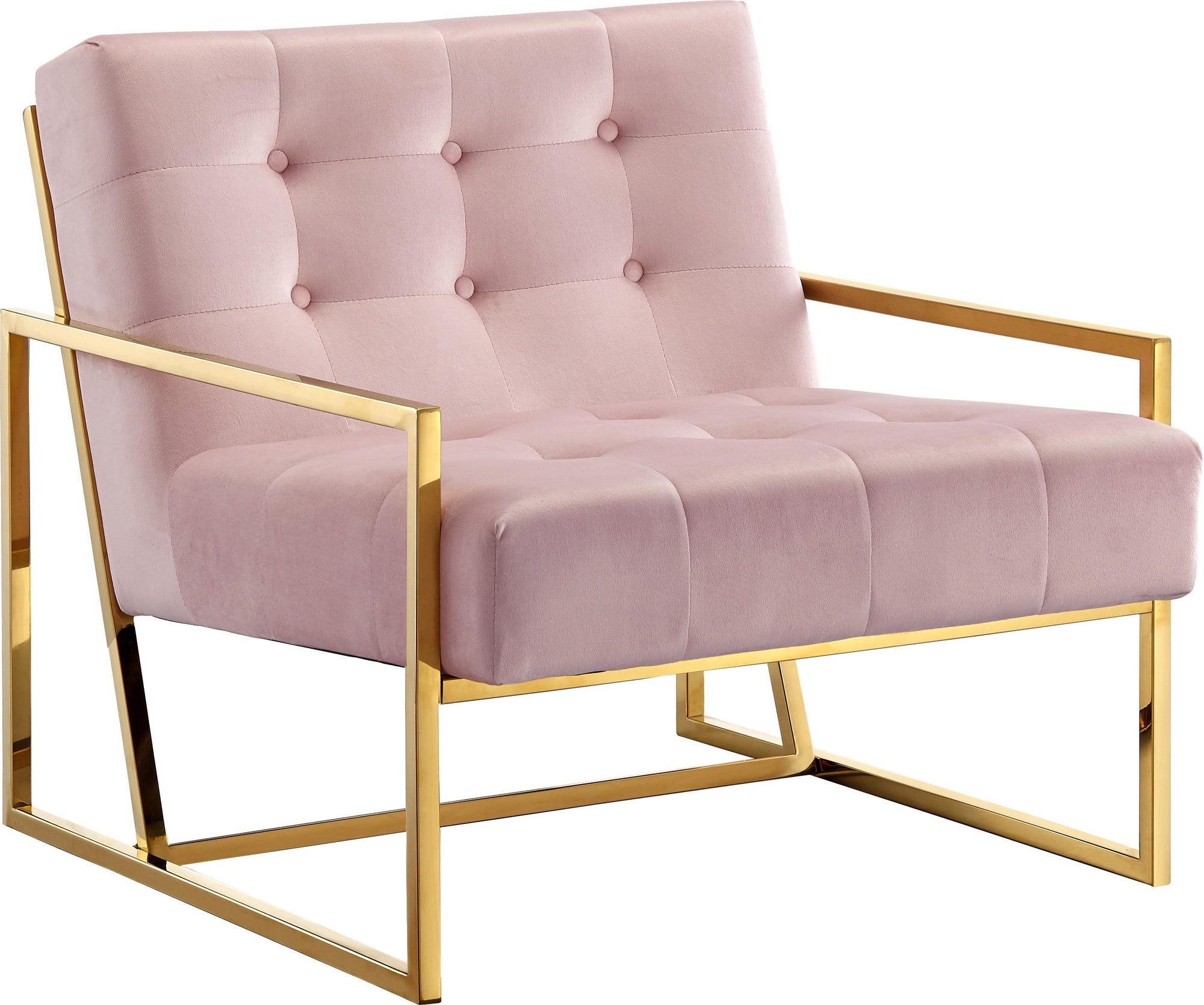 Pierre Pink Velvet Accent Chair