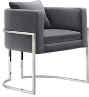 Pippa Grey Velvet Accent Chair