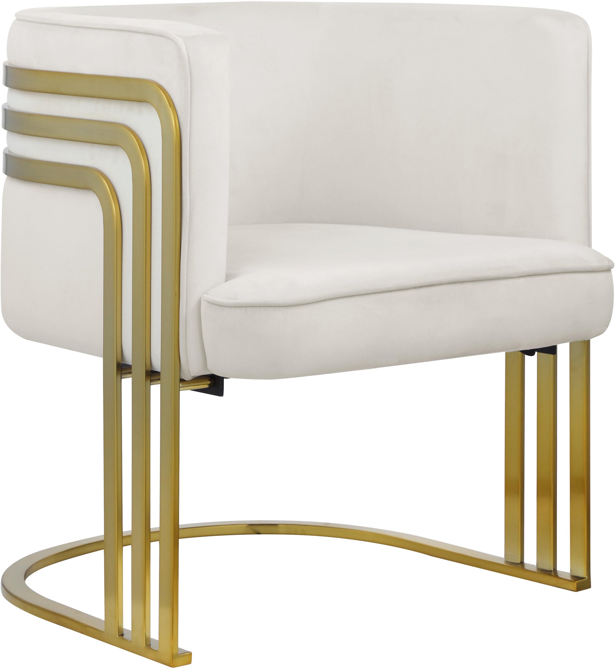 Rays Cream Velvet Accent Chair