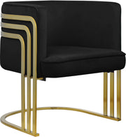 Rays Black Velvet Accent Chair